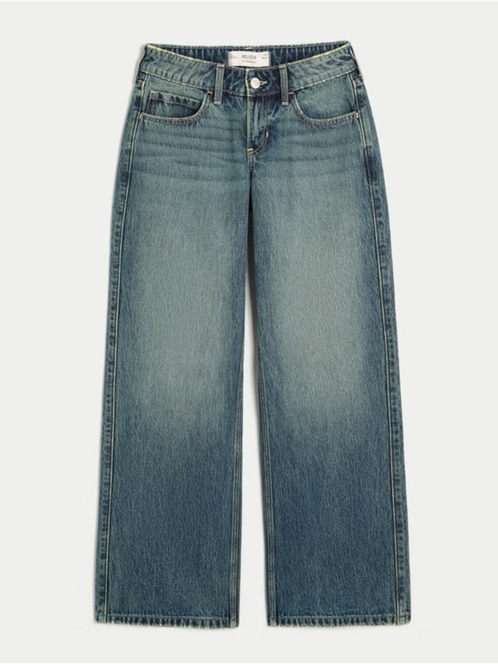 Hollister Low-Rise Medium Wash Baggy Jeans